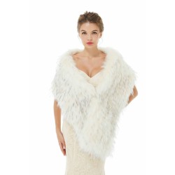 Light Gray Wedding Wrap Accessories Faux Fur Bridal Cover Ups