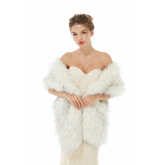 Light Gray Wedding Wrap Accessories Faux Fur Bridal Cover Ups