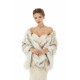 Light Brown Wedding Wrap Faux Fur Sleeveless Open Front Bridal Shawl