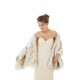 Light Brown Wedding Wrap Faux Fur Sleeveless Open Front Bridal Shawl