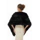 Elegant Black Stripe Faux Fur Wedding Shawl For Bride