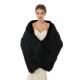 Elegant Black Stripe Faux Fur Wedding Shawl For Bride