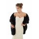 Elegant Black Stripe Faux Fur Wedding Shawl For Bride