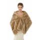 Elegant Brown Faux Fur Wedding Shawl For Bride
