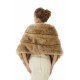 Elegant Brown Faux Fur Wedding Shawl For Bride