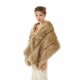 Elegant Brown Faux Fur Wedding Shawl For Bride