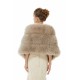 Elegant Light Gray Faux Fur Wedding Shawl Sleeveless Bridal Covers