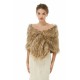 Elegant Brown Faux Fur Wedding Shawl Winter Bridal Covers