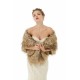 Elegant Brown Faux Fur Wedding Shawl Winter Bridal Covers