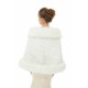 Pure White Warm Faux Fur Shawl For Bride For Winter