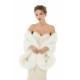 Pure White Warm Faux Fur Shawl For Bride For Winter