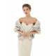 Faux Fur Jacket Women White Wrap Shawl Winter Cover Ups