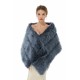 Faux Fur Jacket Women Navy Winter Wrap Shawl Poncho Cape Coat