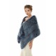 Faux Fur Jacket Women Navy Winter Wrap Shawl Poncho Cape Coat