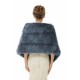 Faux Fur Jacket Women Navy Winter Wrap Shawl Poncho Cape Coat