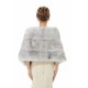 Faux Fur Wedding Shawl Light Gray Fluffy Bridal Wrap Shrug