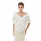 Ivory Faux Fur Wedding Shawl Open Front For Bride