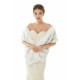 Ivory Faux Fur Wedding Shawl Open Front For Bride