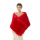 Red Wedding Shawl Faux Fur Stole Fluffy Bridal Wrap Shrug