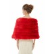 Red Wedding Shawl Faux Fur Stole Fluffy Bridal Wrap Shrug