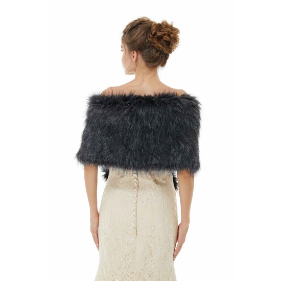 Gabriella - Winter Faux Fur Wedding Wrap