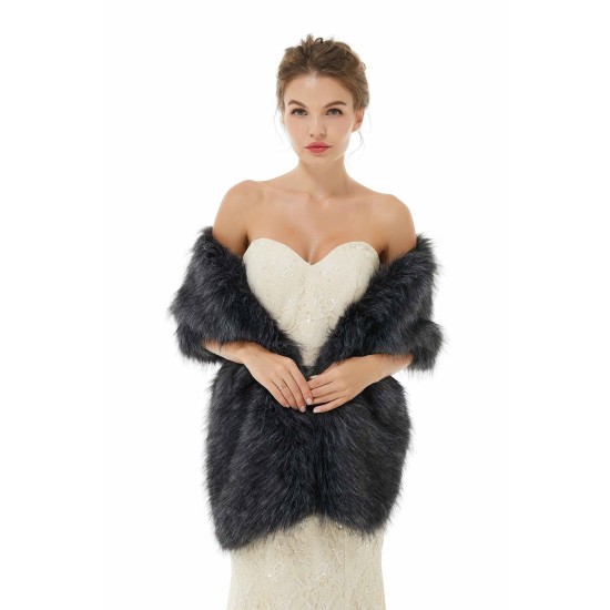 Gabriella - Winter Faux Fur Wedding Wrap