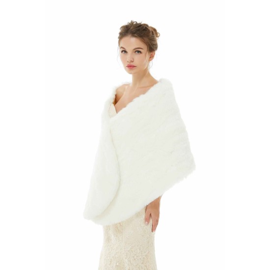 Adah - Winter Faux Fur Wedding Wrap