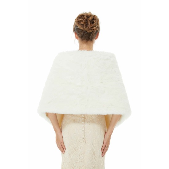 Adah - Winter Faux Fur Wedding Wrap