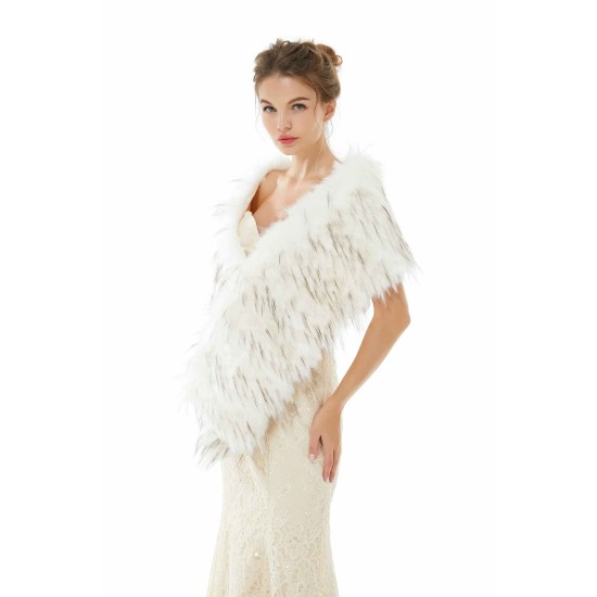 Adia - Winter Faux Fur Wedding Wrap