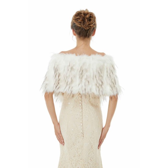 Adia - Winter Faux Fur Wedding Wrap