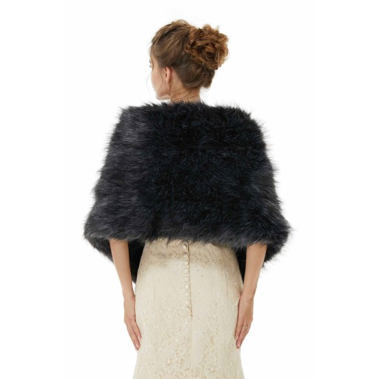 Alice- Winter Faux Fur Wedding Wrap