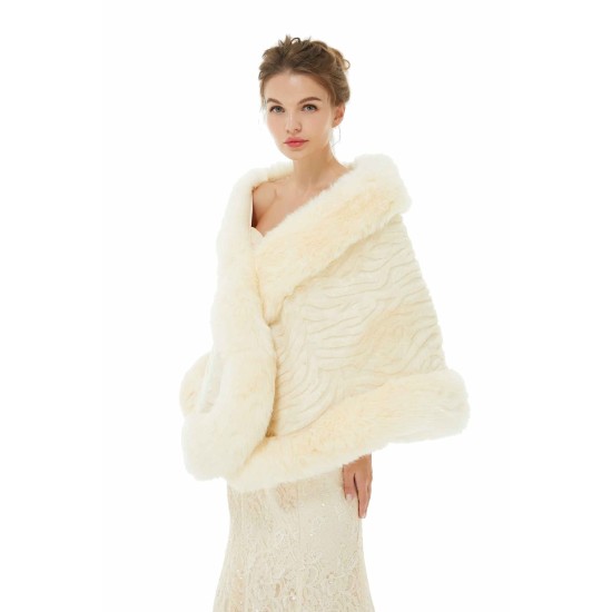 Amber - Winter Faux Fur Wedding Wrap