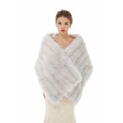 Amelia - Winter Faux Fur Wedding Wrap