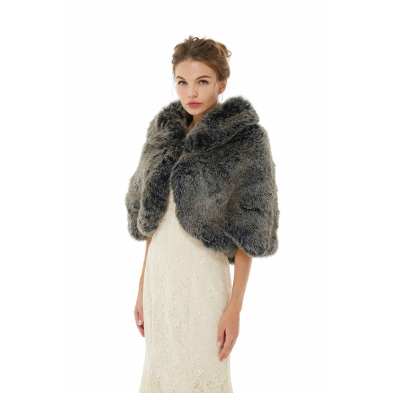 Amey - Winter Faux Fur Wedding Wrap