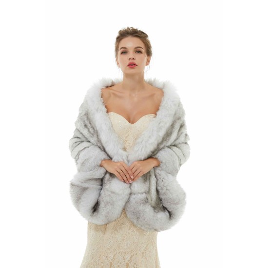 Angelina - Winter Faux Fur Wedding Wrap