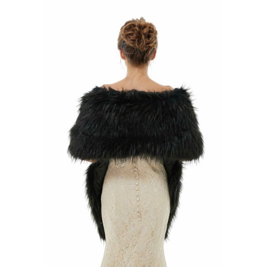 Badra - Winter Faux Fur Wedding Wrap