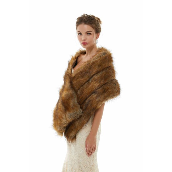 Beatrice - Winter Faux Fur Wedding Wrap