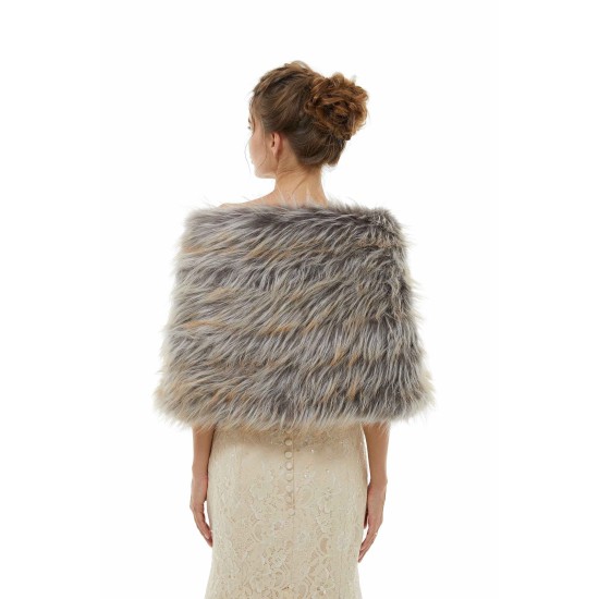 Belinda - Winter Faux Fur Wedding Wrap