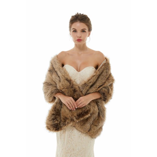 Bency - Winter Faux Fur Wedding Wrap