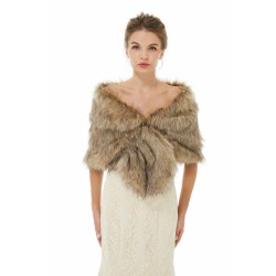 Brooke - Winter Faux Fur Wedding Wrap