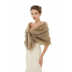 Brooke - Winter Faux Fur Wedding Wrap