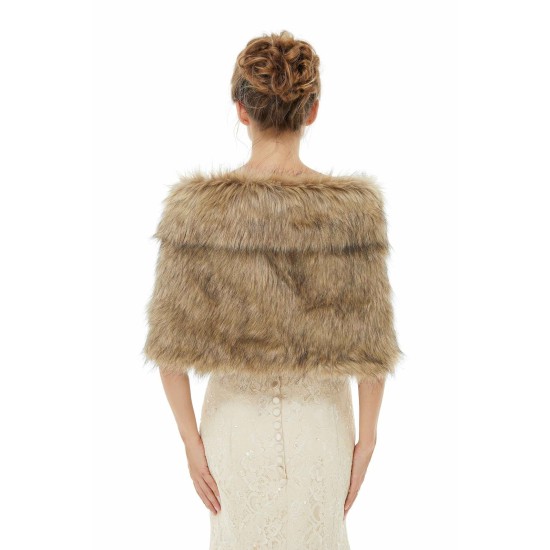 Brooke - Winter Faux Fur Wedding Wrap