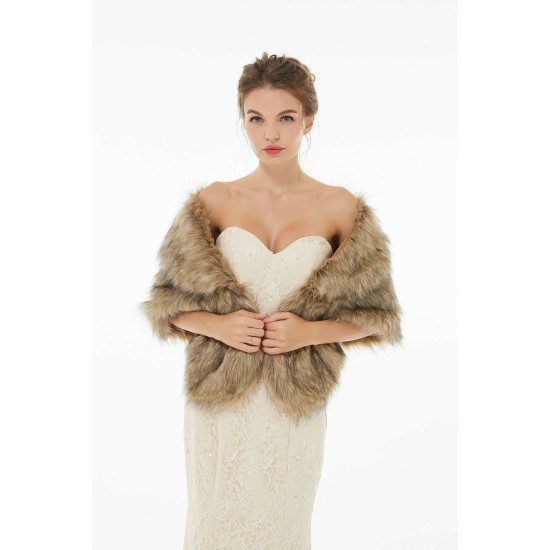 Brooke - Winter Faux Fur Wedding Wrap