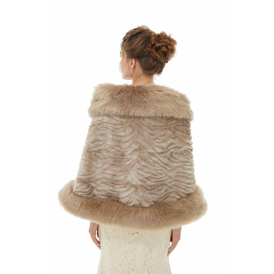 Cadie - Winter Faux Fur Wedding Wrap