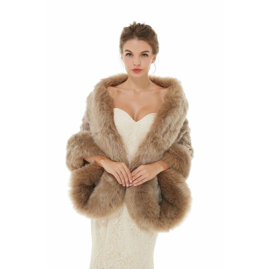 Cadie - Winter Faux Fur Wedding Wrap