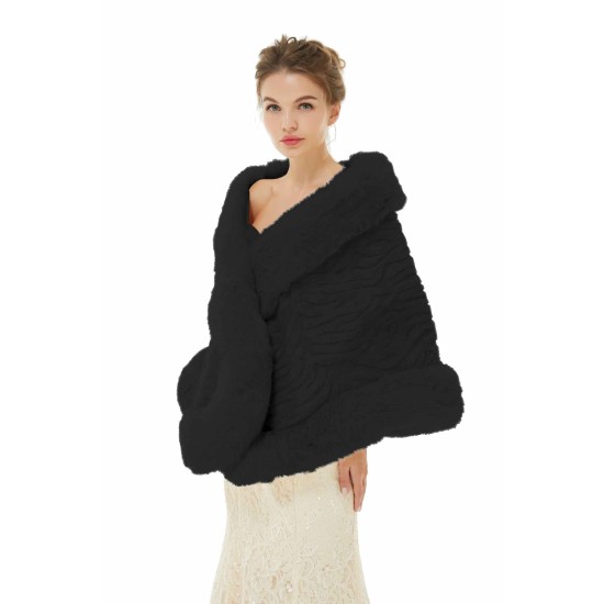 Della - Winter Faux Fur Wedding Wrap