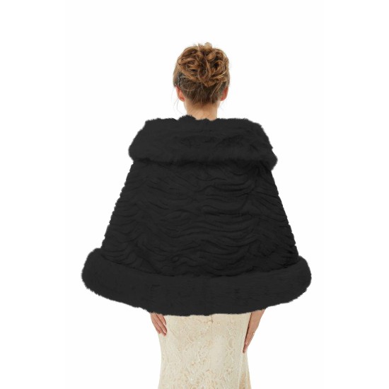 Della - Winter Faux Fur Wedding Wrap