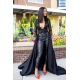 Special V Neck Long sleeve Lace Prom dress with Sequins Trousers Floor Length Evening Gown