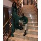 Mermaid Small Round Collar Long Sleeves Floor Length Beaded Applique Prom Dress With Cloak