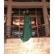 Mermaid Small Round Collar Long Sleeves Floor Length Beaded Applique Prom Dress With Cloak